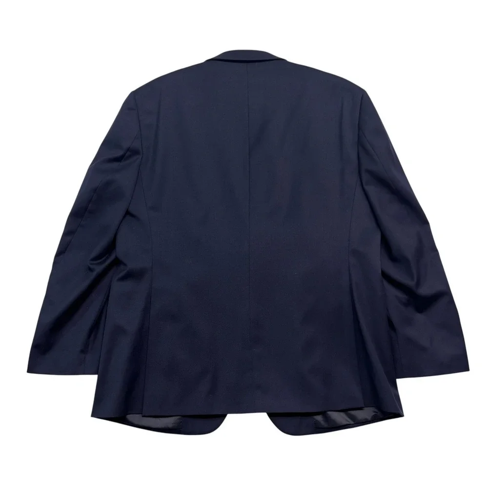 Jos A Bank 46R 40x30 Navy Blue 2pc Pant Suit Wool Tailored Fit Flat Front Modern